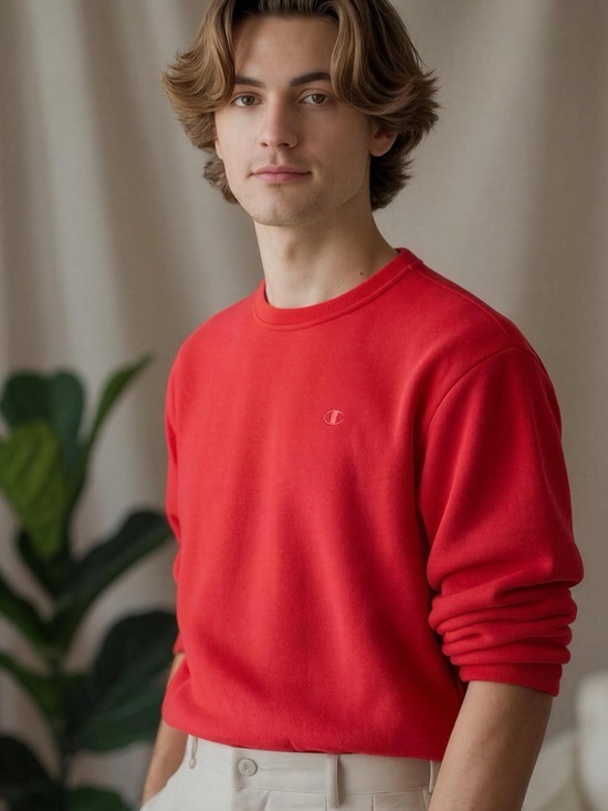 Champion Other - Champion Power Blend Fleece Lined Men's Red Crewneck Sweatshirt NWT